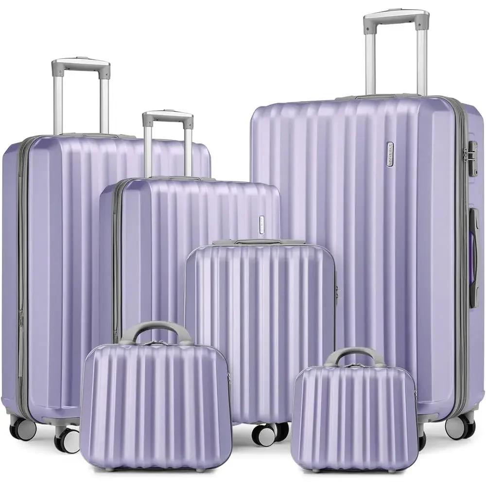Expandable Hard Shell Luggage Set - 6-Piece Lavender Expandable Hardshell Spinner Luggage