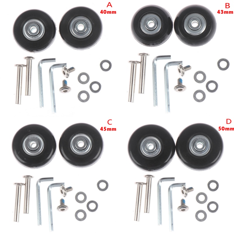 Silent Replacement Luggage Wheels - 1Set OD 40-54mm Suitcase Parts Axles