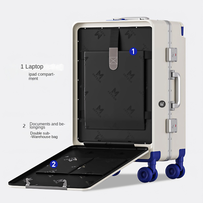 Front-opening Luggage Wide Han - Aluminum Frame Carry On Luggage ulasan dan harga
