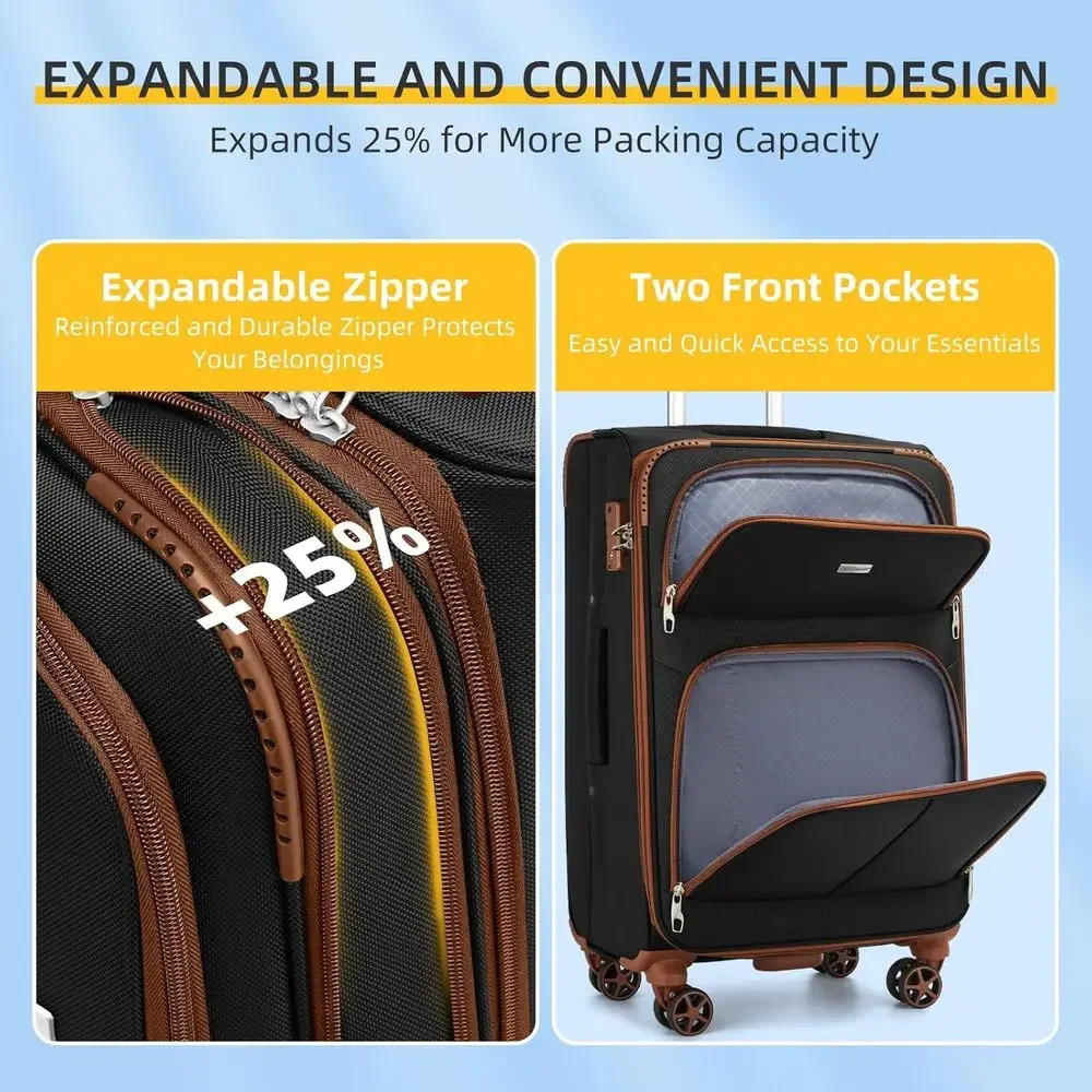5-Piece Expandable Suitcase Se - Expandable Hard Shell Luggage Set ulasan dan harga