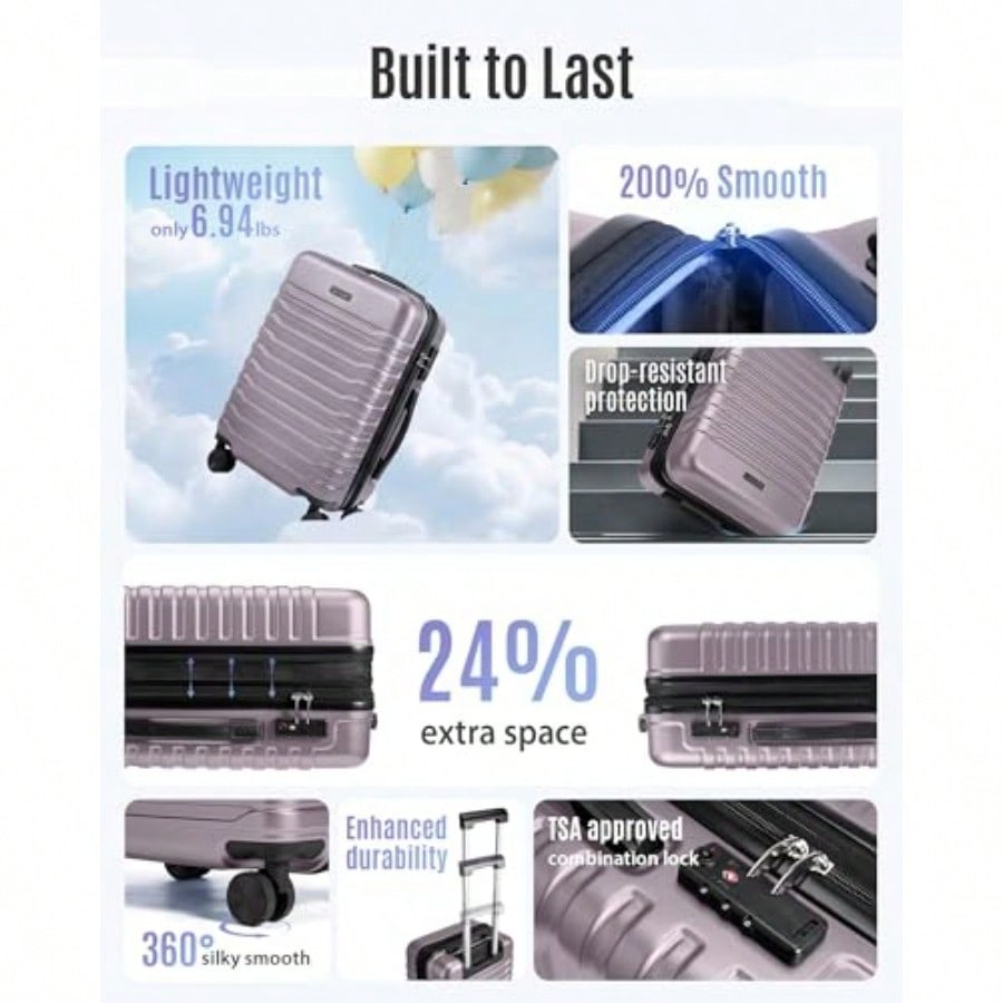 Expandable Carry On Lage 22x14 - Spinner Wheel Rolling Suitcase 20 Inch ulasan dan harga