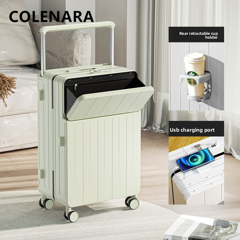 COLENARA Multifunctional Suitc - Front Opening Laptop Luggage 24 Inch ulasan dan harga