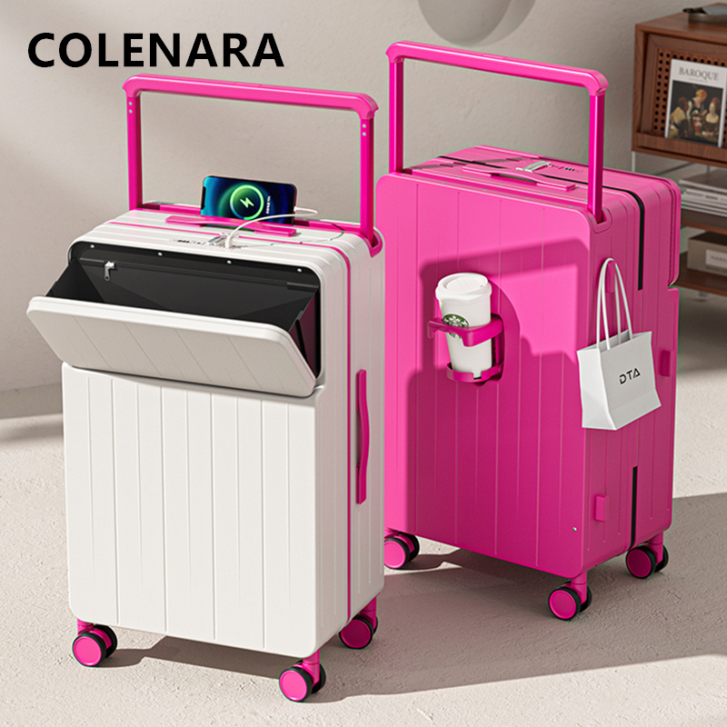 COLENARA Multifunctional Suitc - Front Opening Laptop Luggage 24 Inch ulasan dan harga