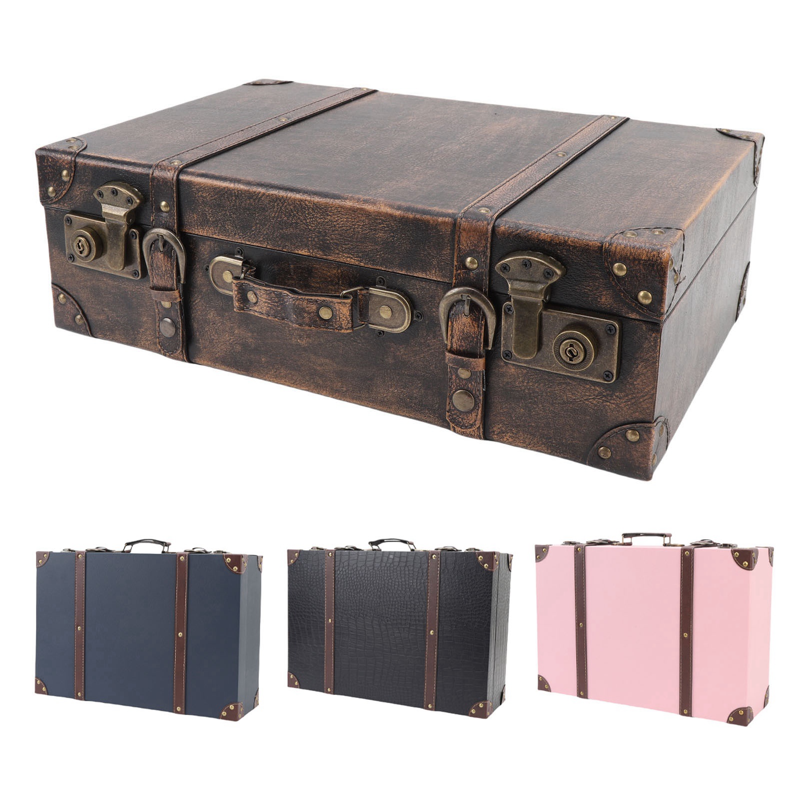 Vintage Suitcase Box Travel St - Retro Vintage Trunk Suitcase ulasan dan harga