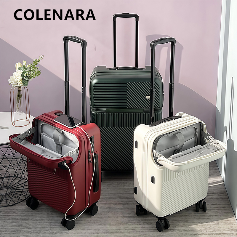 COLENARA Charging Luggage Fron - Front Opening Laptop Luggage 24 Inch ulasan dan harga