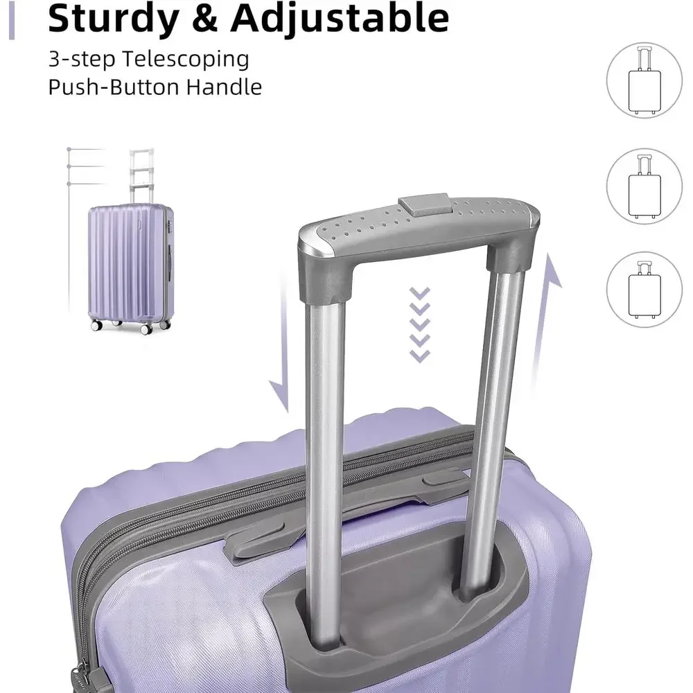 6-Piece Lavender Expandable Ha - Expandable Hard Shell Luggage Set ulasan dan harga