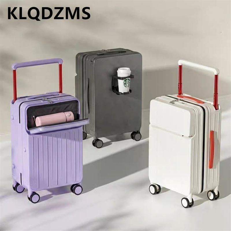 KLQDZMS Front Opening Suitcase - Front Opening Laptop Luggage 24 Inch ulasan dan harga