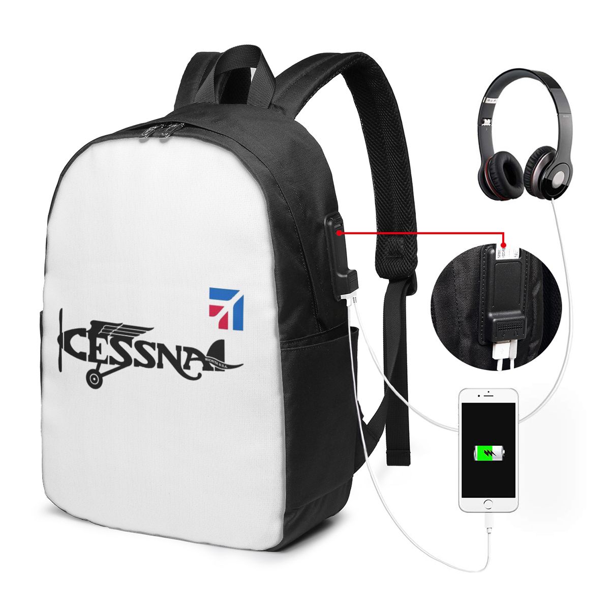 Cessna Logo Backpack Travel No - Travel Bags ulasan dan harga