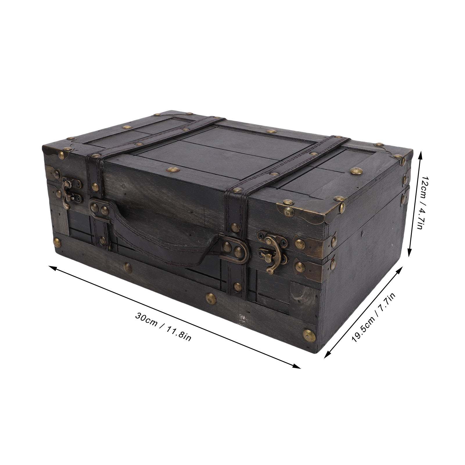 Wood Storage Trunk Wooden Ches - Retro Vintage Trunk Suitcase ulasan dan harga