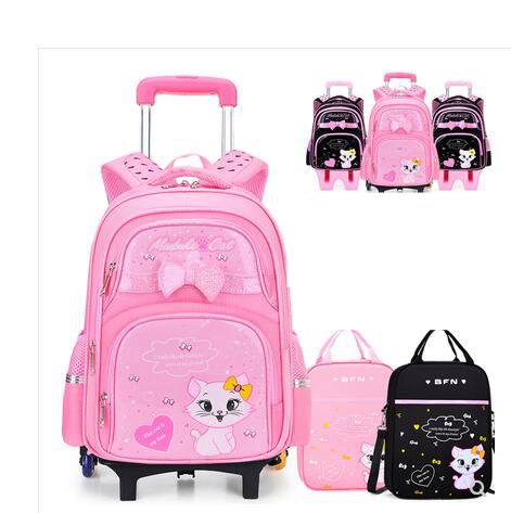 Student School Rolling Backpac - Foldable Rolling Luggage Bag ulasan dan harga