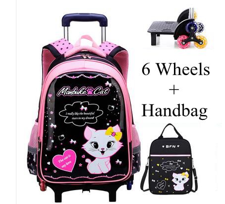 Student School Rolling Backpac - Foldable Rolling Luggage Bag ulasan dan harga