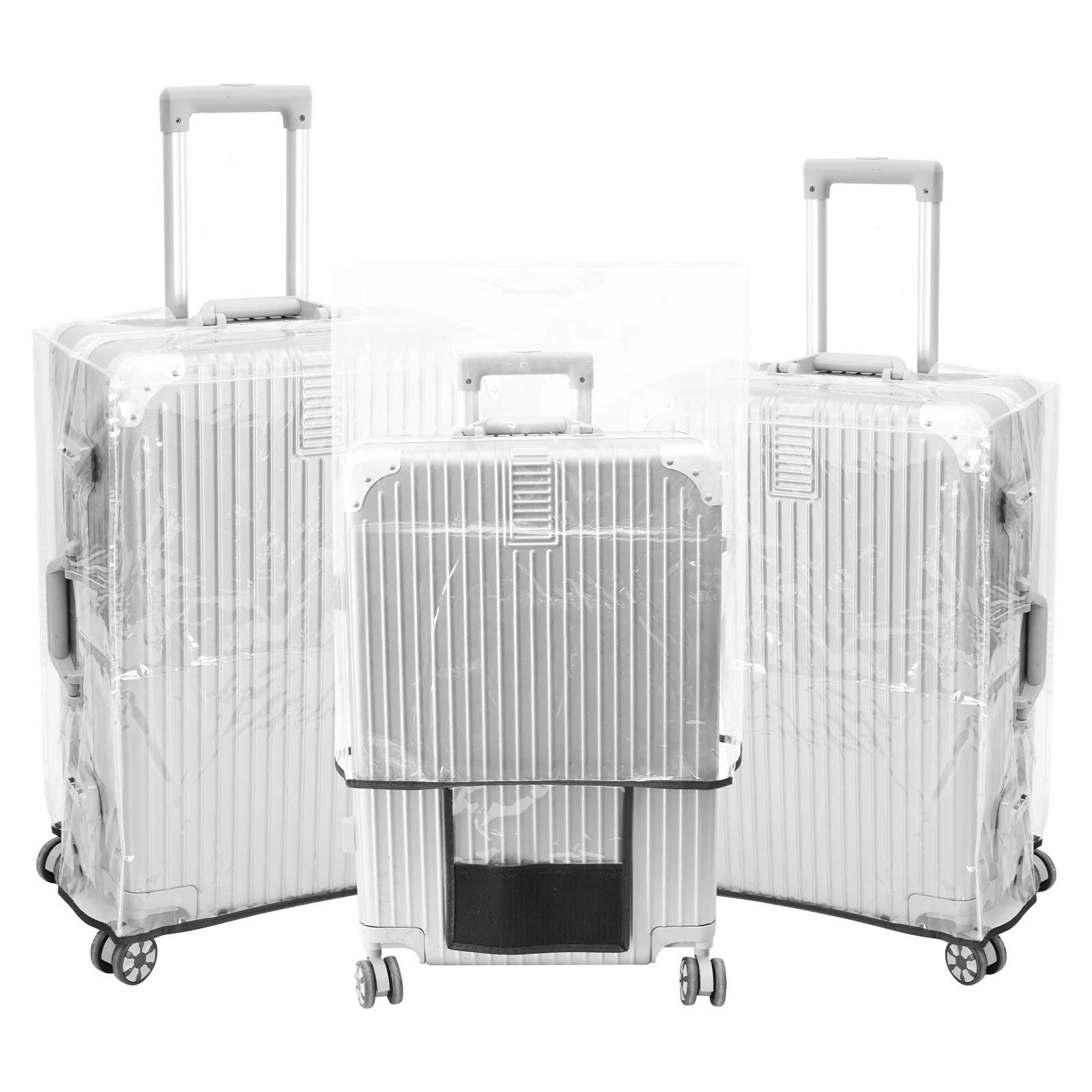 3Pcs Transparent PVC Luggage P - Luggage Protective Cover Transparent ulasan dan harga