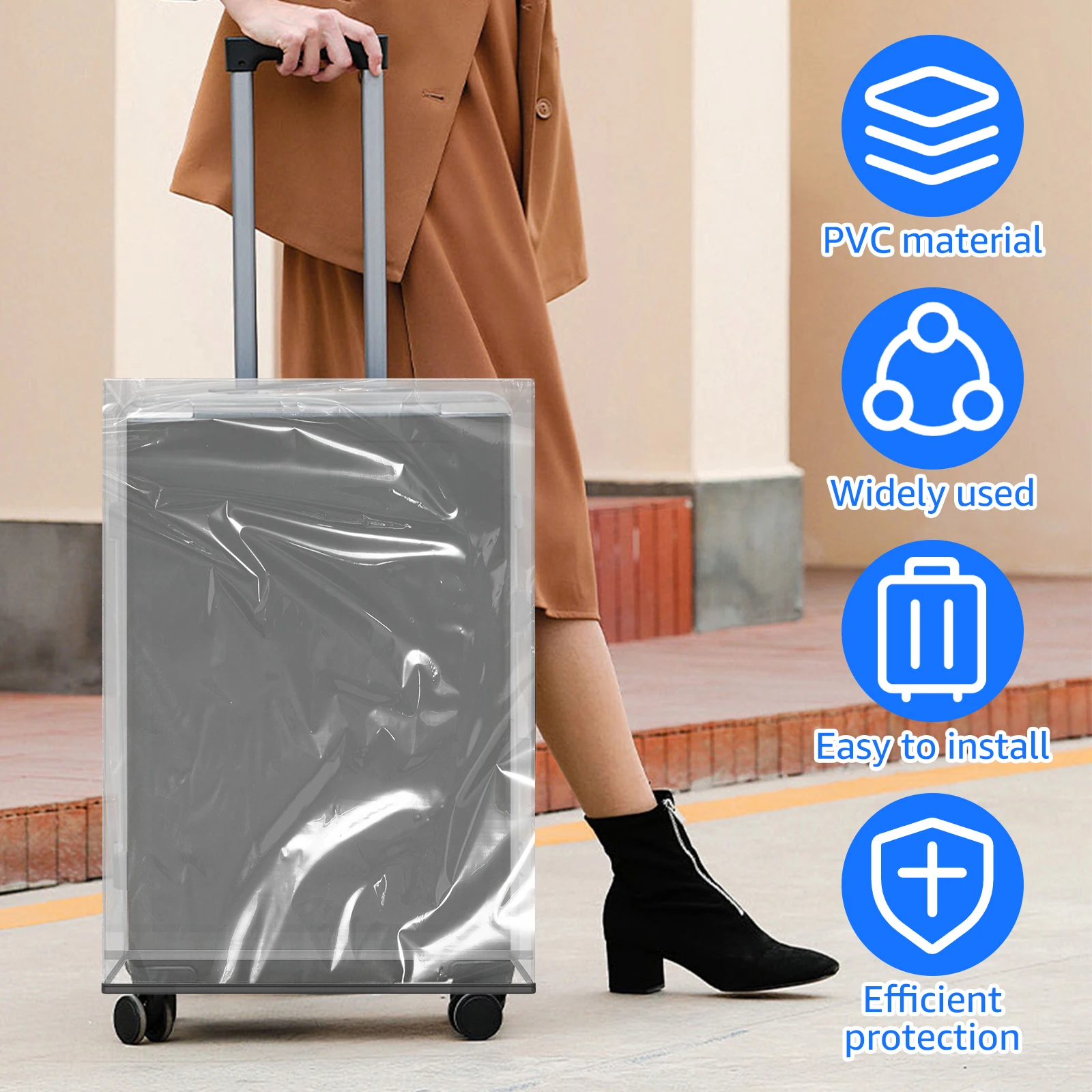 3Pcs Transparent PVC Luggage P - Luggage Protective Cover Transparent ulasan dan harga