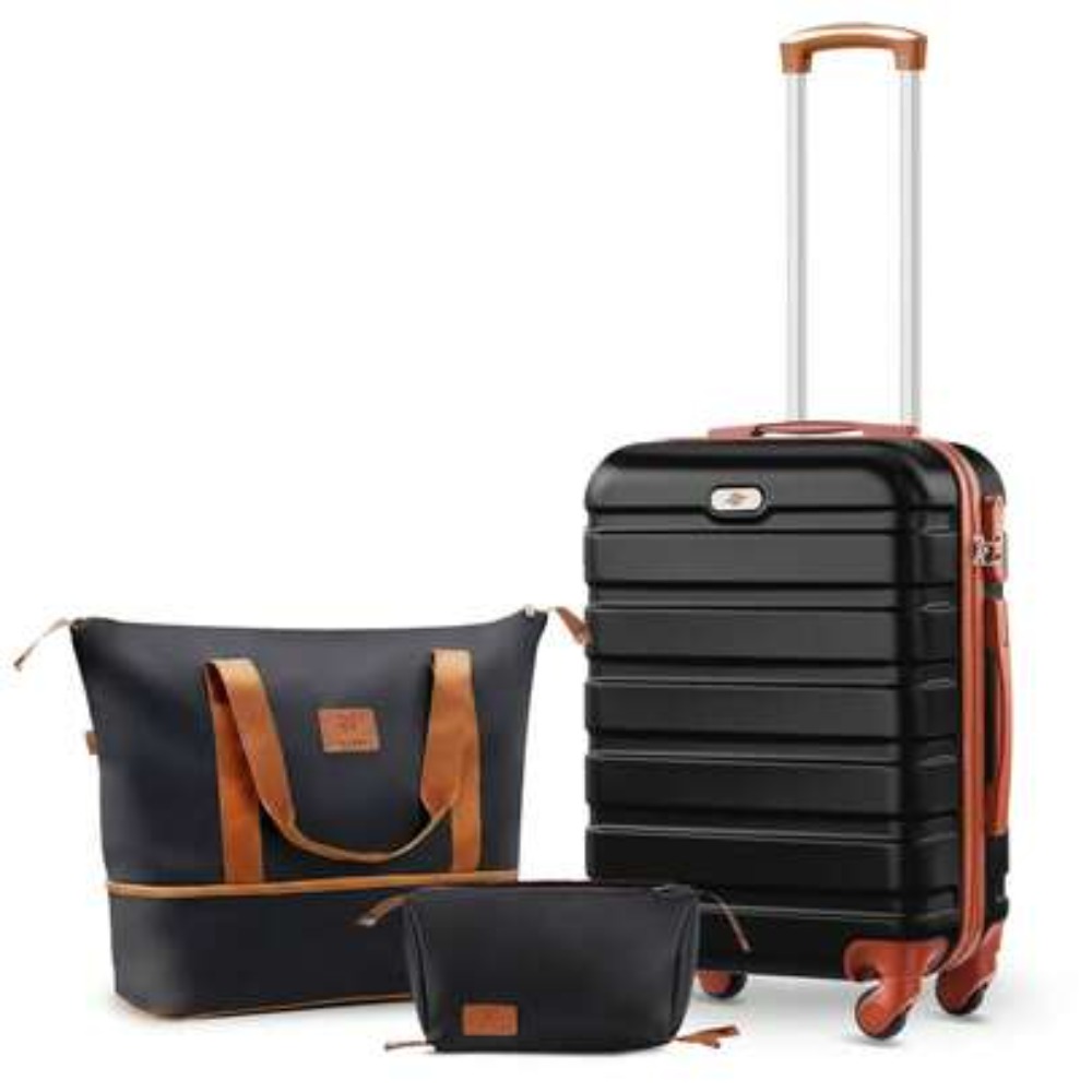 3 Piece Carry On Luggage Set 2 - Expandable Hard Shell Luggage Set ulasan dan harga