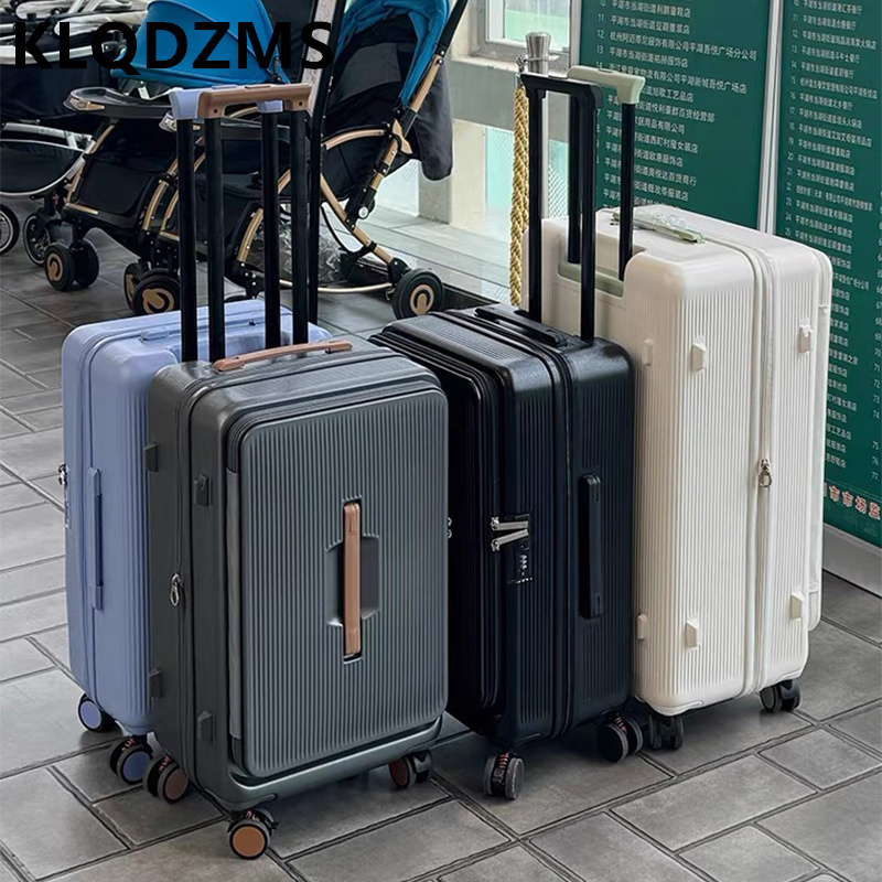 KLQDZMS Rolling Luggage Bag Fr - Front Opening Laptop Luggage 24 Inch ulasan dan harga