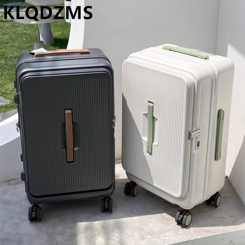 KLQDZMS Rolling Luggage Bag Fr - Front Opening Laptop Luggage 24 Inch ulasan dan harga