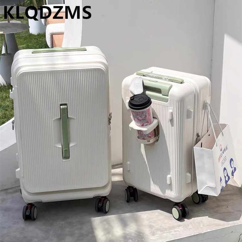 KLQDZMS Rolling Luggage Bag Fr - Front Opening Laptop Luggage 24 Inch ulasan dan harga