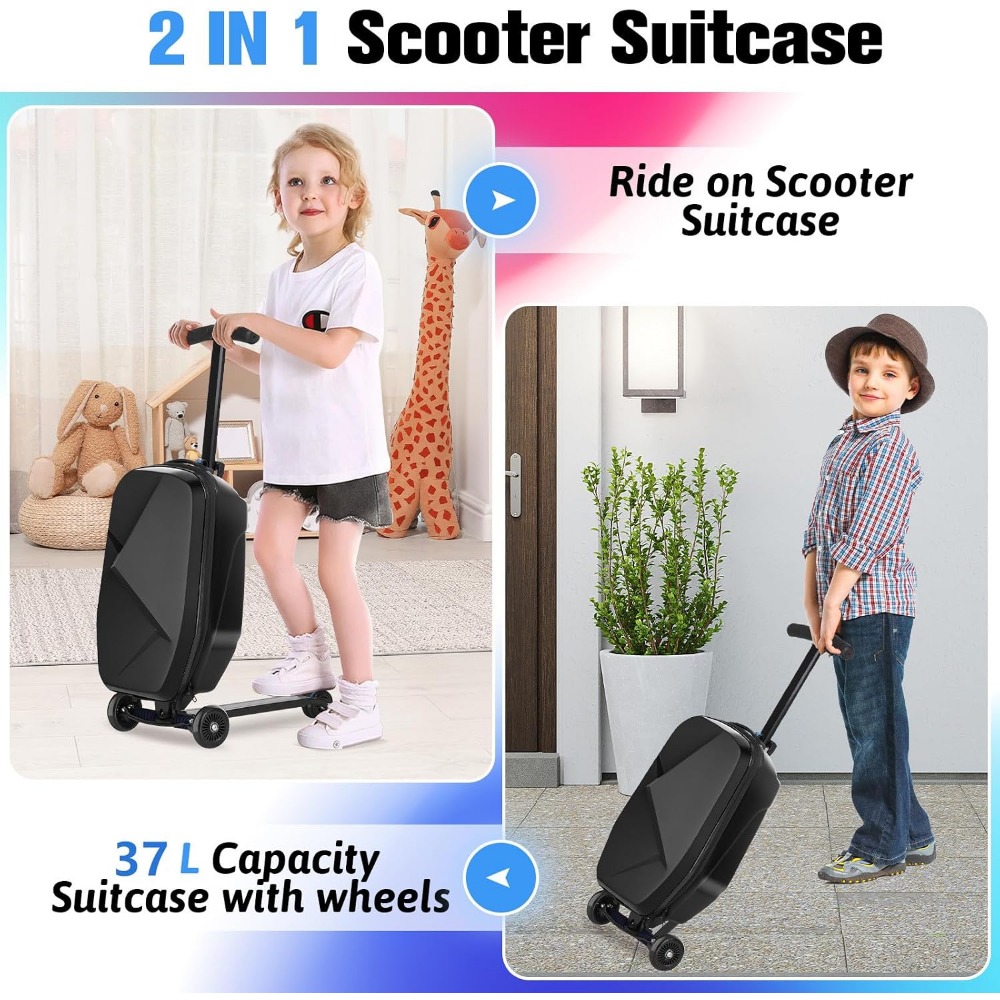 Scooter Luggage for Kids: Ligh - Kids Ride On Suitcase Scooter ulasan dan harga