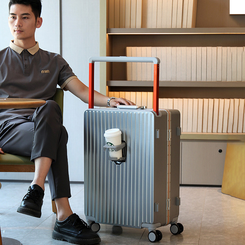 New Wide Handle Suitcase on Wh - Aluminum Frame Carry On Luggage ulasan dan harga