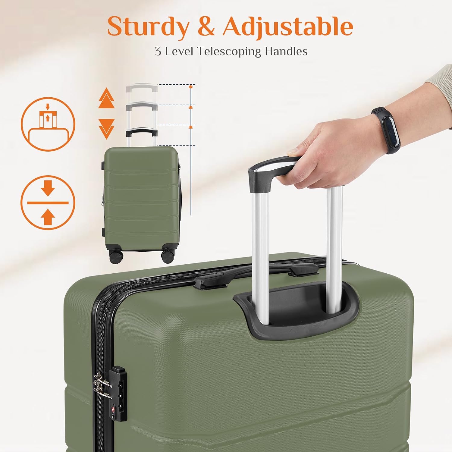 28 Inch Carry on Luggage, Hard - Expandable Hard Shell Luggage Set ulasan dan harga