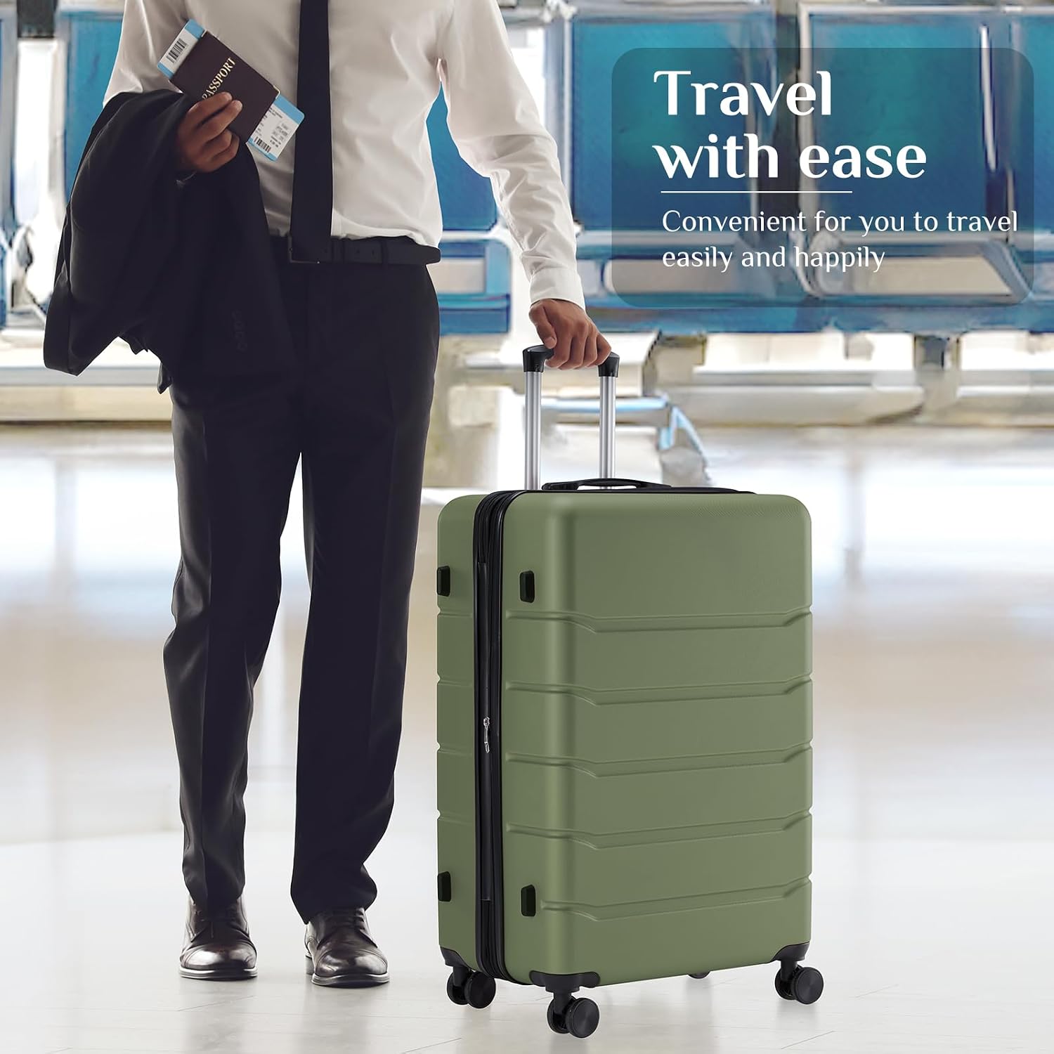 28 Inch Carry on Luggage, Hard - Expandable Hard Shell Luggage Set ulasan dan harga