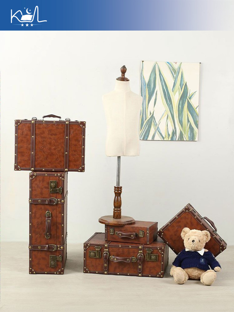 Vintage Brown Decorative Suitc - Retro Vintage Trunk Suitcase ulasan dan harga