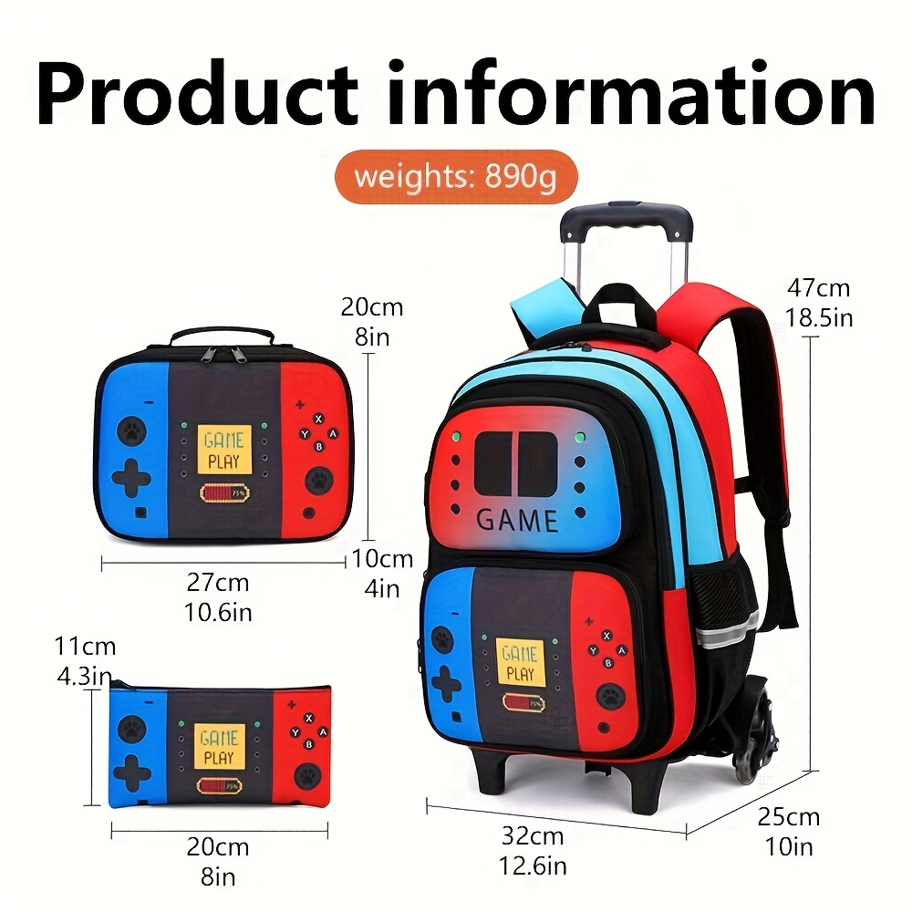 3PCS Kids Rolling Backpack for - Foldable Rolling Luggage Bag ulasan dan harga