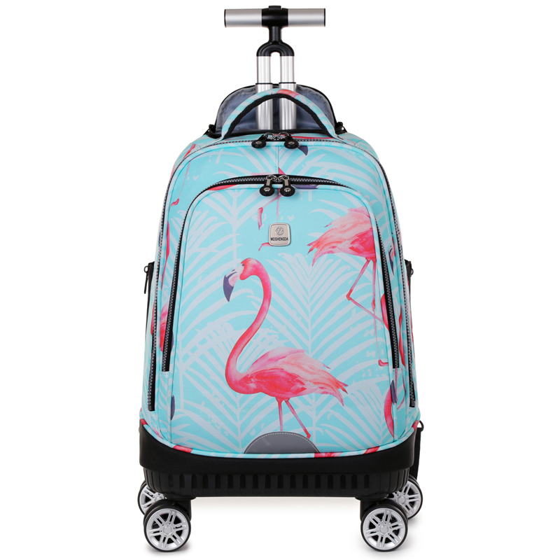Rolling Backpack with Spinner  - Foldable Rolling Luggage Bag ulasan dan harga