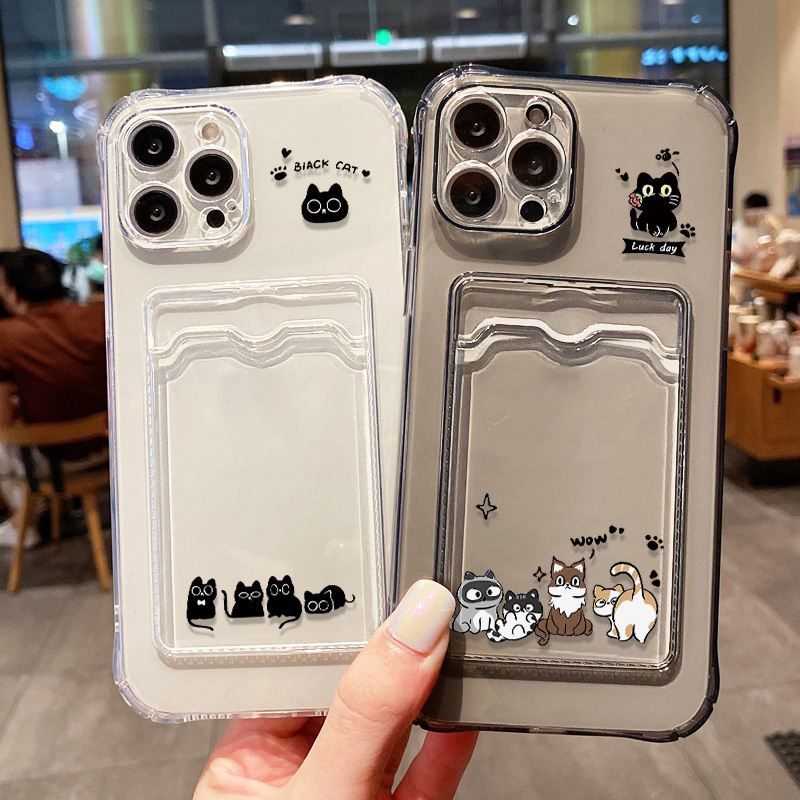 Cute Black Cat Phone Case For  - Wallets ulasan dan harga