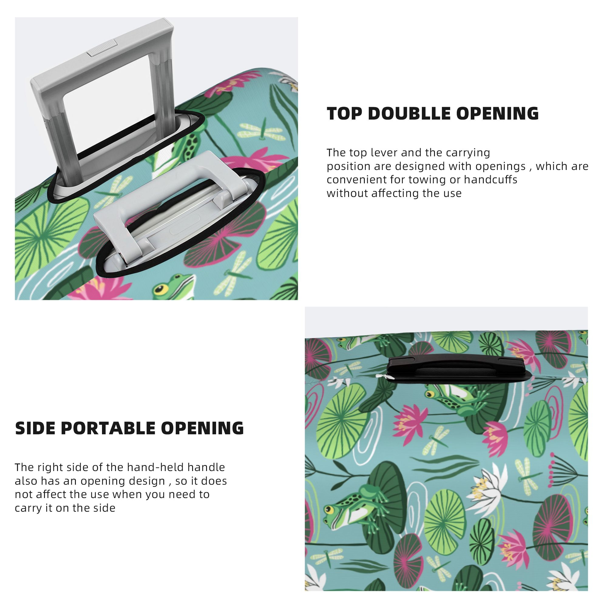 Frogs and water lilies Travel  - Waterproof Suitcase Cover Protector ulasan dan harga