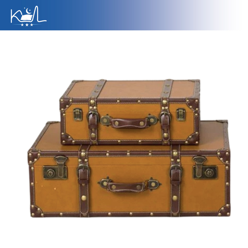Vintage Orange Decorative Suit - Retro Vintage Trunk Suitcase ulasan dan harga