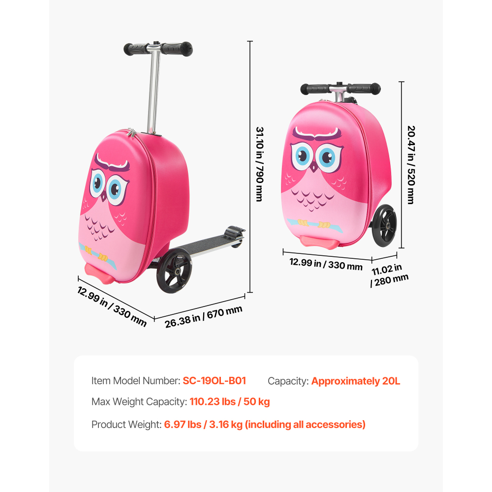 20 Inch Kids Ride on Scooter L - Kids Ride On Suitcase Scooter ulasan dan harga