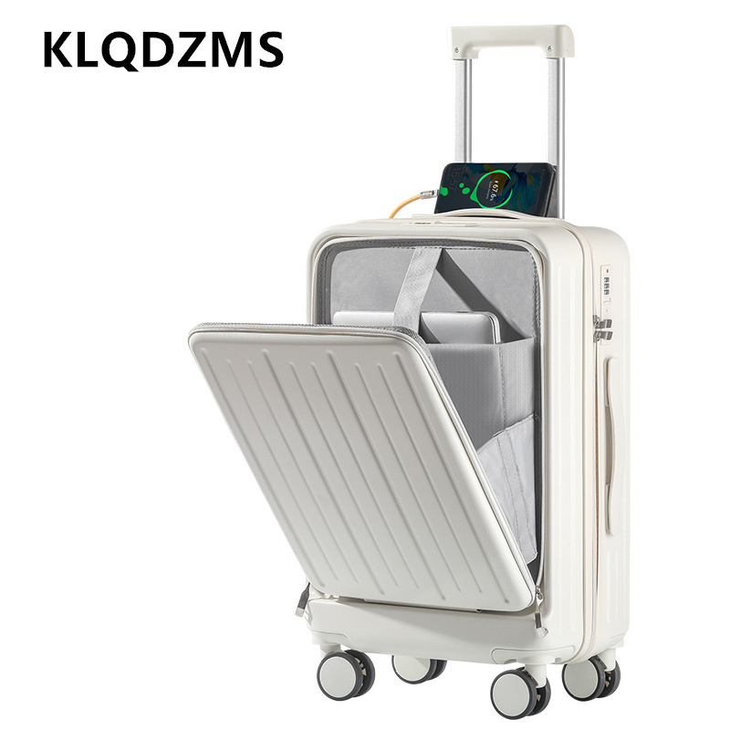 KLQDZMS 20 Inch Charging Suitc - Front Opening Laptop Luggage 24 Inch ulasan dan harga
