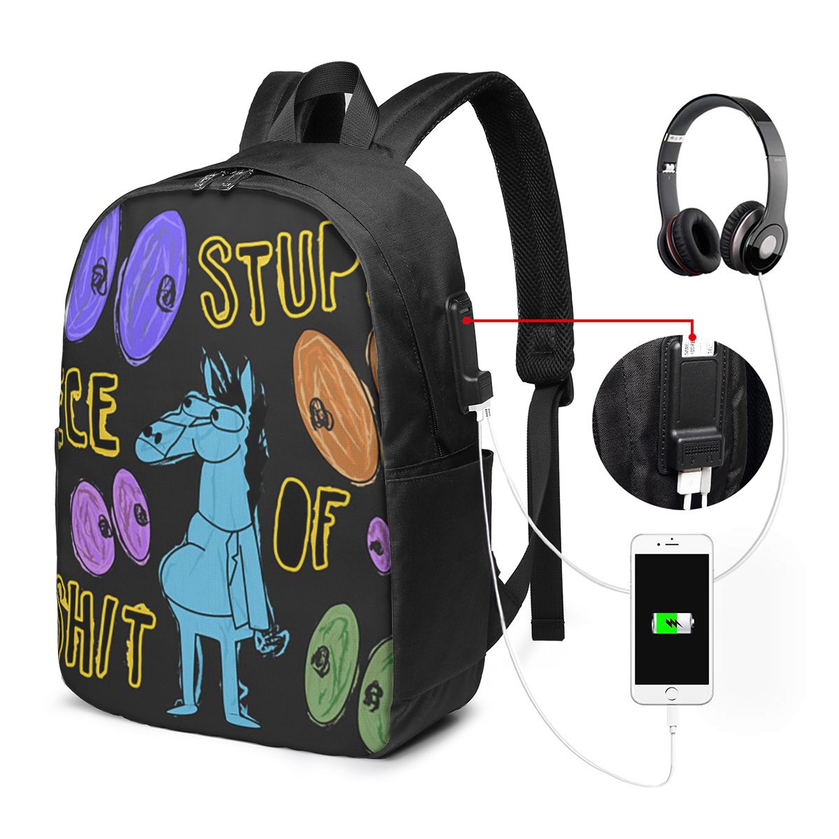 Cartoon Bojack Horseman Stupid - Travel Bags ulasan dan harga