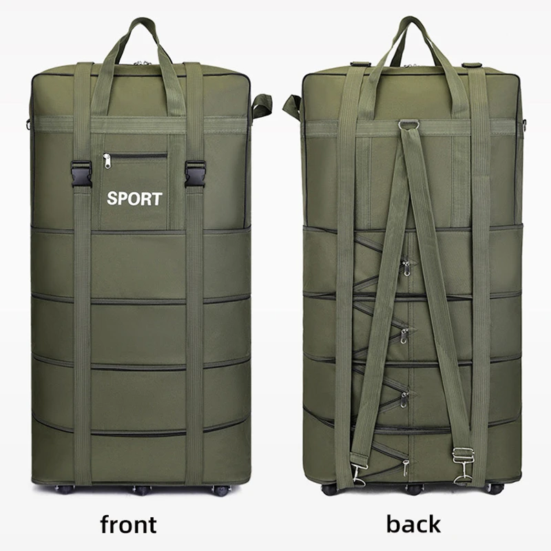 Plus Airline Checked Bag Oxfor - Foldable Rolling Luggage Bag ulasan dan harga